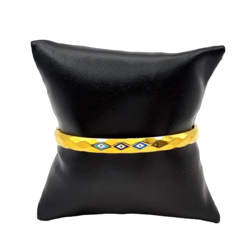 Pulsera-Acero-Dorado-Ojo-Turco-Azul-Geometrico-Rombo-1.webp