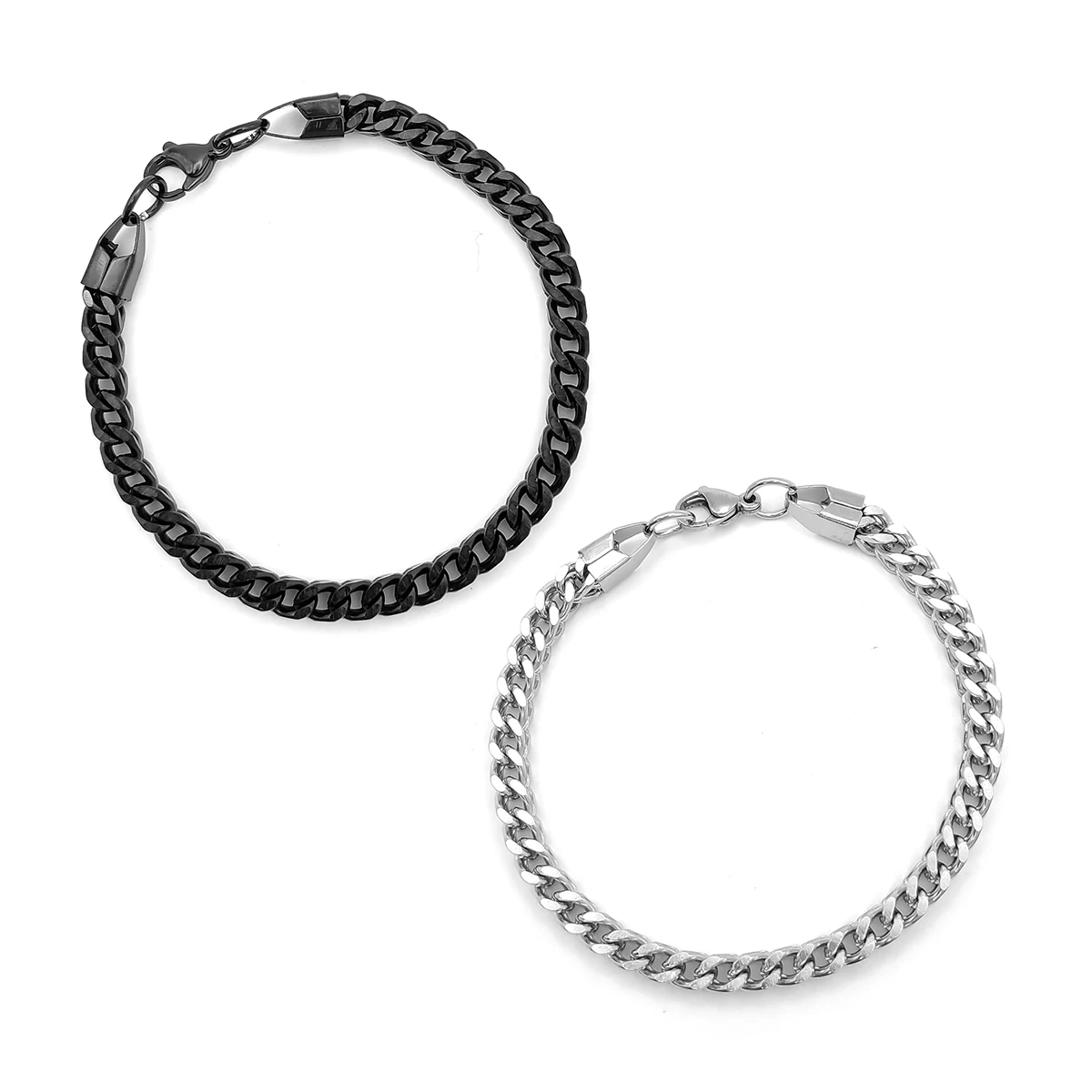 Pulsera Acero Esclava Eslabon Cuadrado Entrelazado 5 mm 7