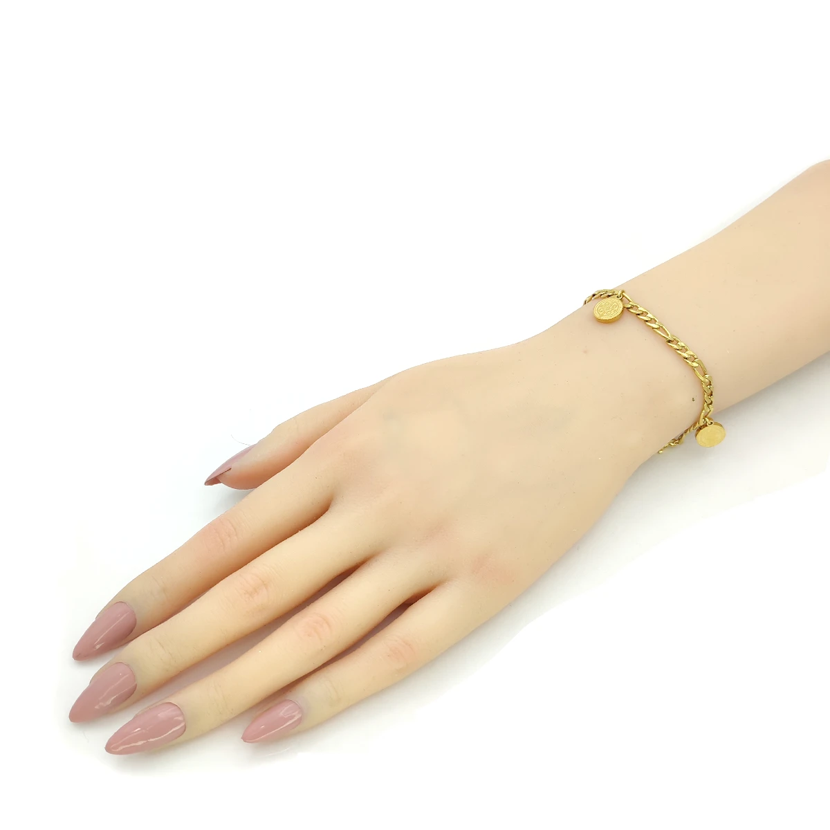 Pulsera Acero Esclava Eslabon Cubano Colgante San Benito 5 Pulsera Acero Esclava Eslabon Cubano Colgante San Benito - Image 3