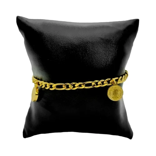 Pulsera-Acero-Esclava-Eslabon-Cubano-Colgante-San-Benito-2.webp