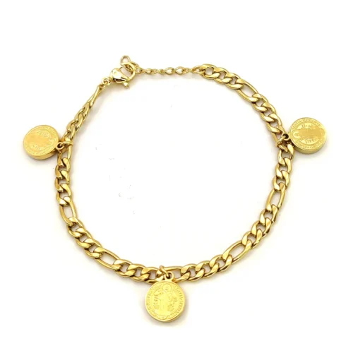 Pulsera-Acero-Esclava-Eslabon-Cubano-Colgante-San-Benito-3.webp