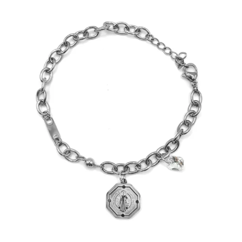 Pulsera-Acero-Inox-Medalla-San-Benito-Hexagonal-Zirconia-1.webp