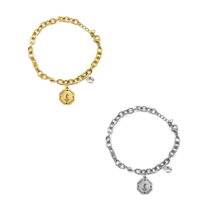 Pulsera-Acero-Inox-Medalla-San-Benito-Hexagonal-Zirconia.webp