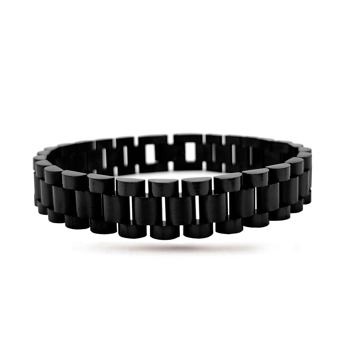 Pulsera Acero Inox Negro Extensible de Reloj Eslabones