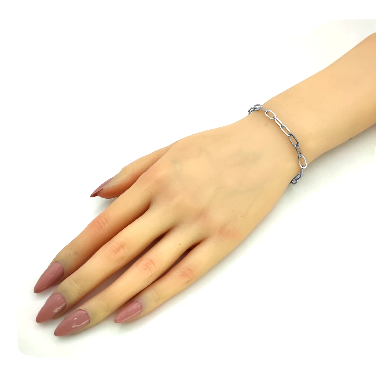 Pulsera Acero Inox Plateado Eslabon Oval Delgado Casual 5 Pulsera Acero Inox Plateado Eslabon Oval Delgado Casual - Image 3
