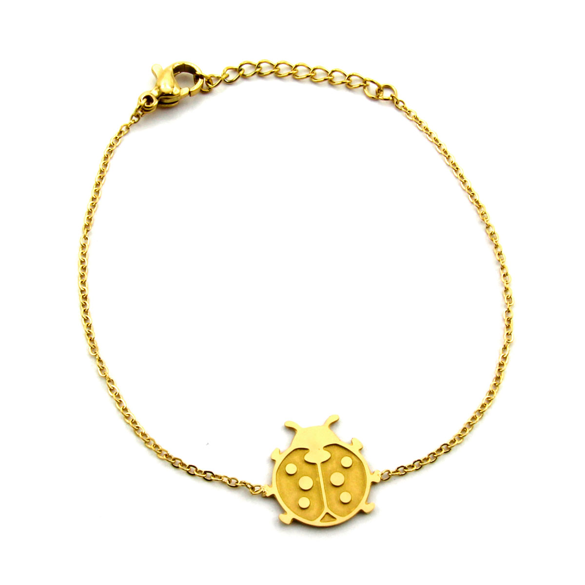 Pulsera Acero Inoxidable Dorado Catarina Mariquita