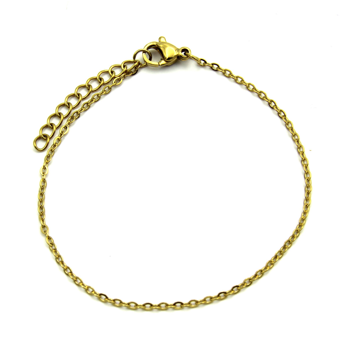 Pulsera Acero Inoxidable Dorado Eslabon Clasico 1mm