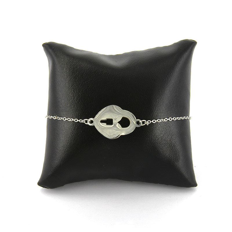 Pulsera Acero Inoxidable Plateado Corazon Candado 5 Pulsera Acero Inoxidable Plateado Corazon Candado - Image 3