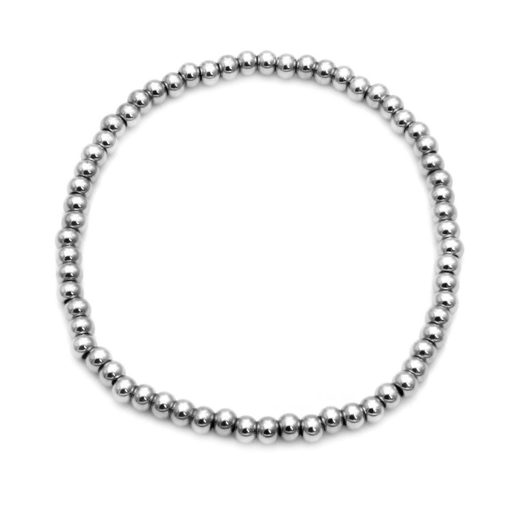 Pulsera Acero Inoxidable Plateado Eslabon Balin 4mm