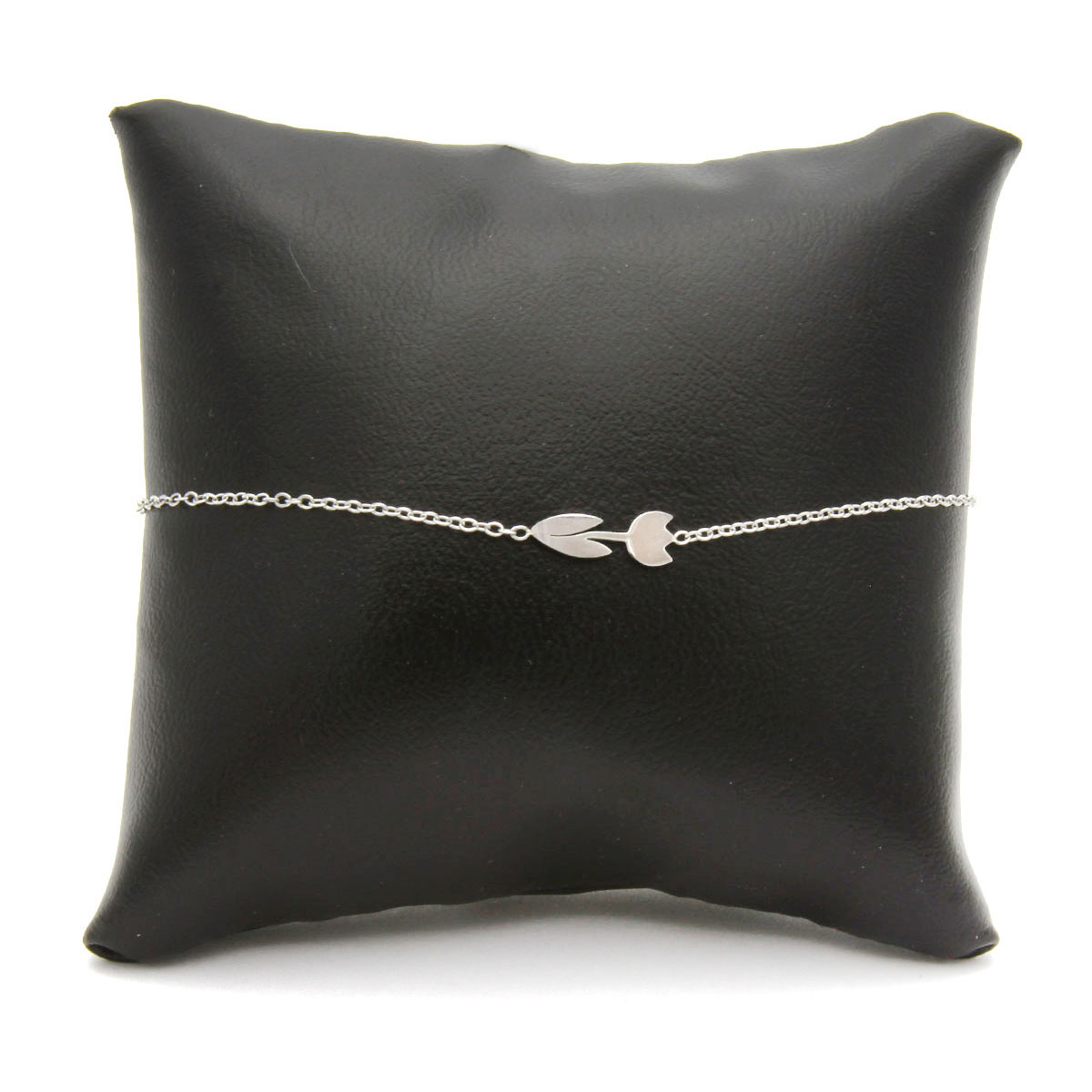 Pulsera Acero Inoxidable Plateado Flor Tulipan Bondad 2