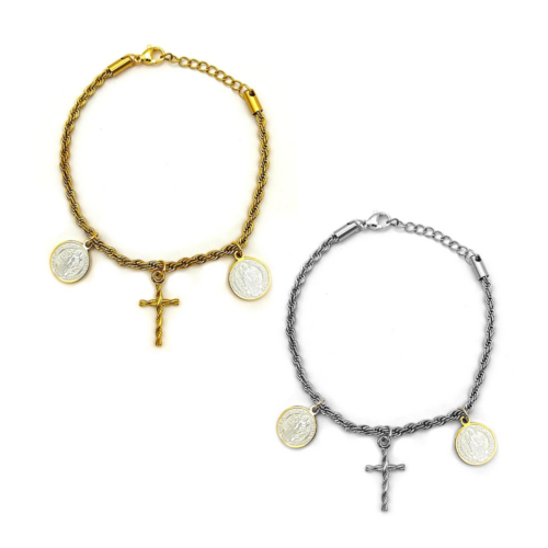 Pulsera-Acero-Medalla-Bicolor-San-Benito-Cruz-Trenza.png