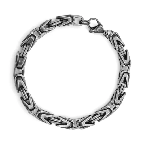 Pulsera-Acero-Negro-Vintage-Eslabon-Bizantino-Diseno-V-1.webp