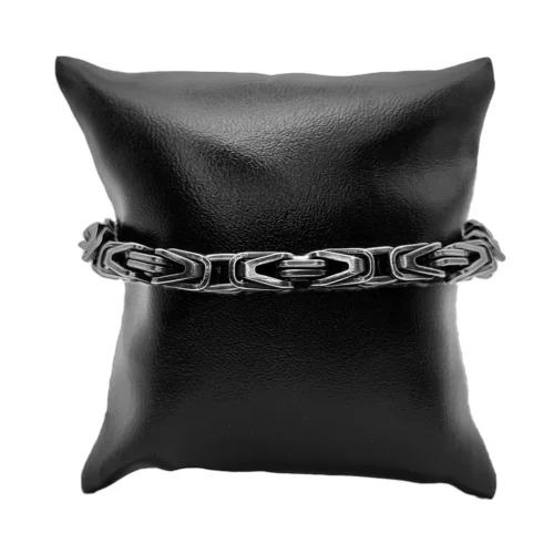 Pulsera-Acero-Negro-Vintage-Eslabon-Bizantino-Diseno-V-2.webp