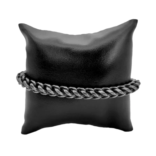 Pulsera-Acero-Negro-Vintage-Redonda-Eslabon-Cubano-1.webp
