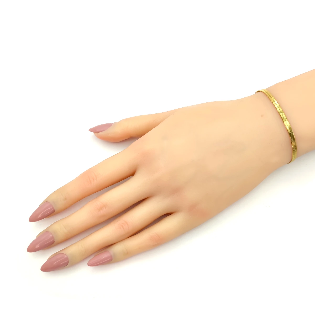 Pulsera Acero Dorado Planchada Panza de Vibora Lisa 3mm 6 Pulsera Acero Dorado Planchada Panza de Vibora Lisa 3mm - Image 4