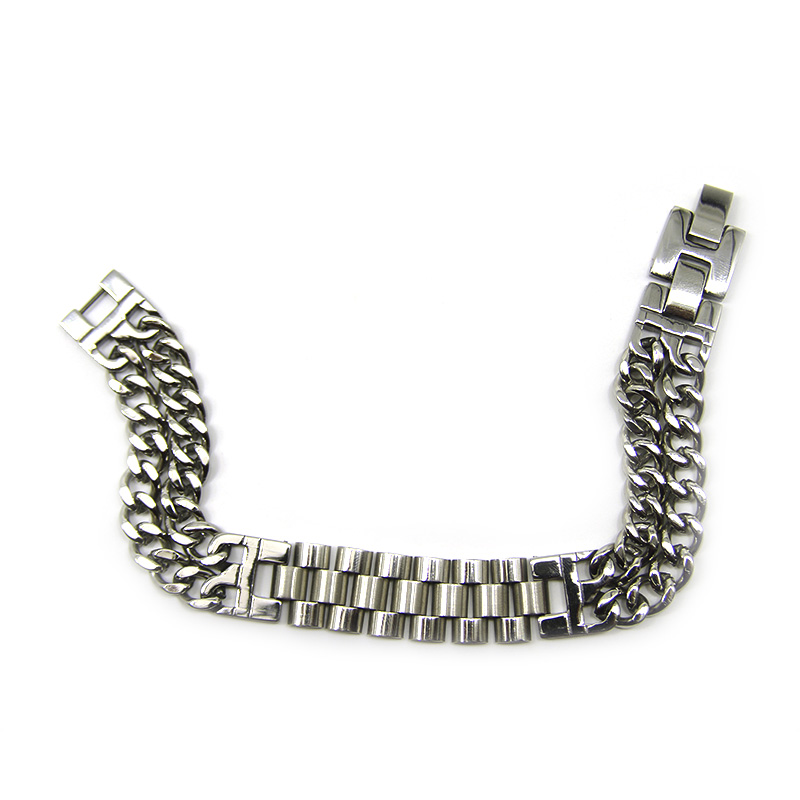 Pulsera Acero Plateado Escalva Hombre