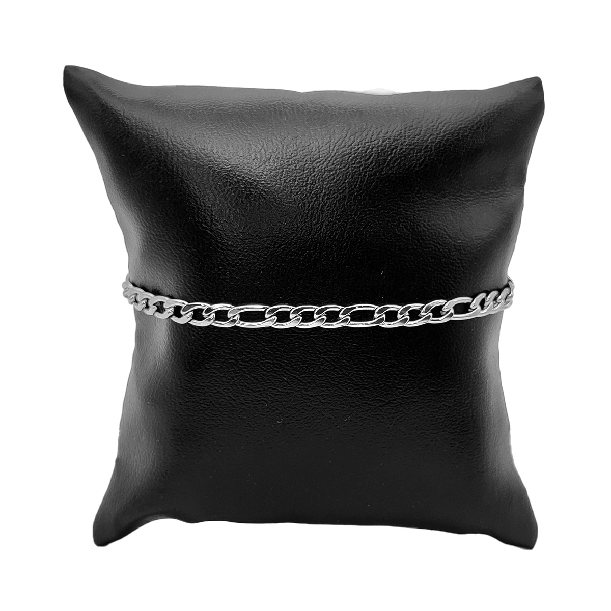 Pulsera Acero Plateado Esclava Eslabon 3x1 Clasica 4 mm 3