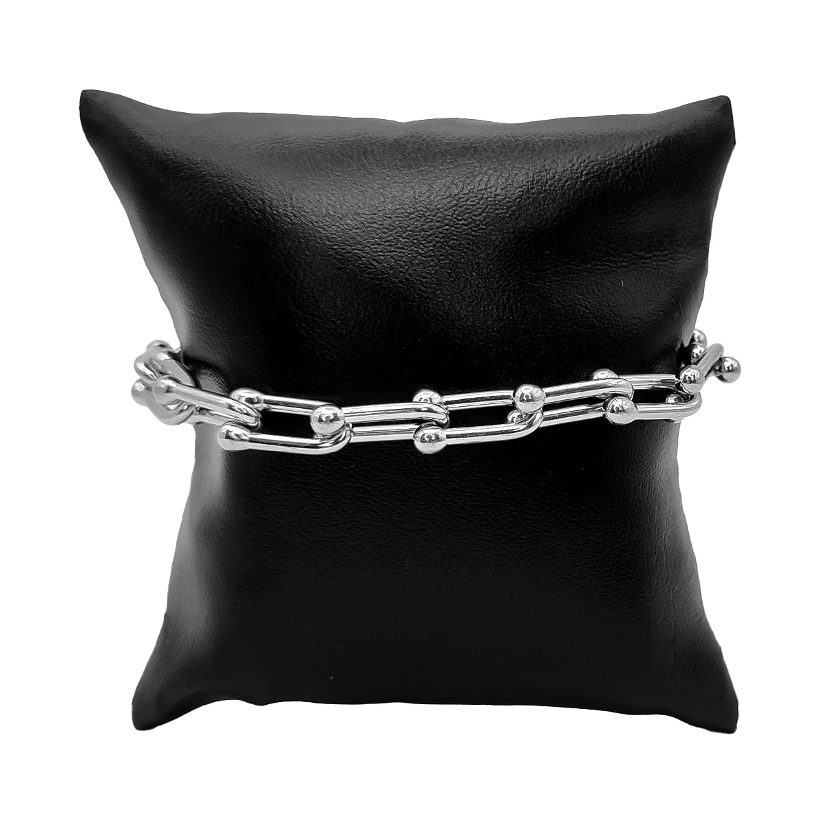 Pulsera Acero Plateado Esclava Tipo Hebilla Moderna 8 mm 3