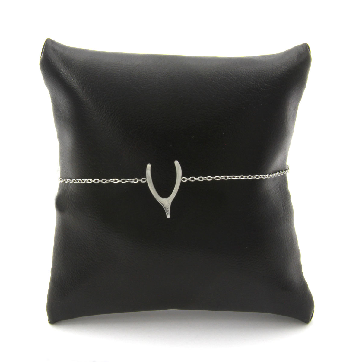 Pulsera Acero Plateado Huesito Buena Suerte Fortuna Deseo 2