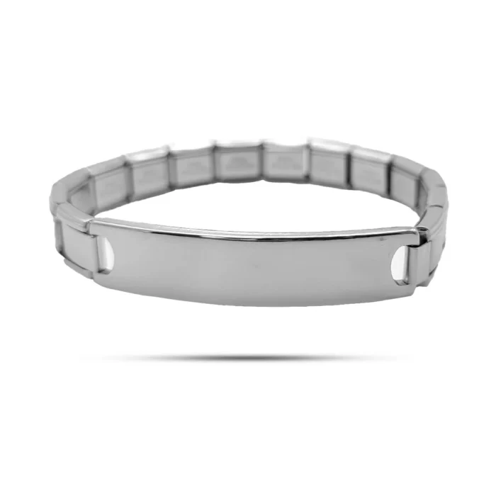 Pulsera-Acero-Plateado-Italiana-Placa-Lisa-Para-Grabado-3.webp