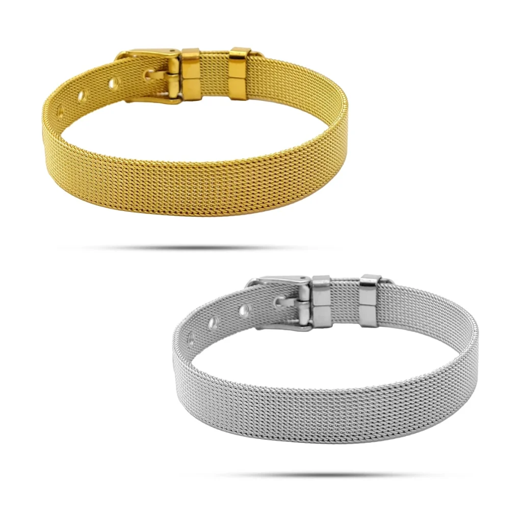 Pulsera Acero Tipo Cinturon Malla con Hebilla Ajustable 11
