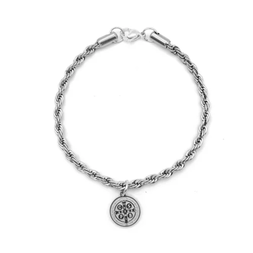 Pulsera-Acero-Torzal-Medalla-San-Benito-Abad-Proteccion-1.webp
