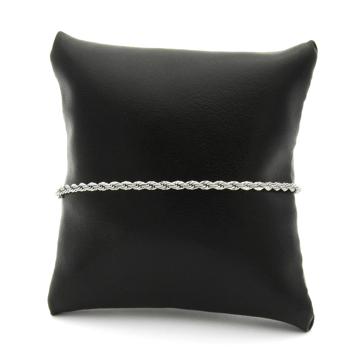 Pulsera Brazalete Esclava Acero Torzal Plateado 3mm x17cm 2