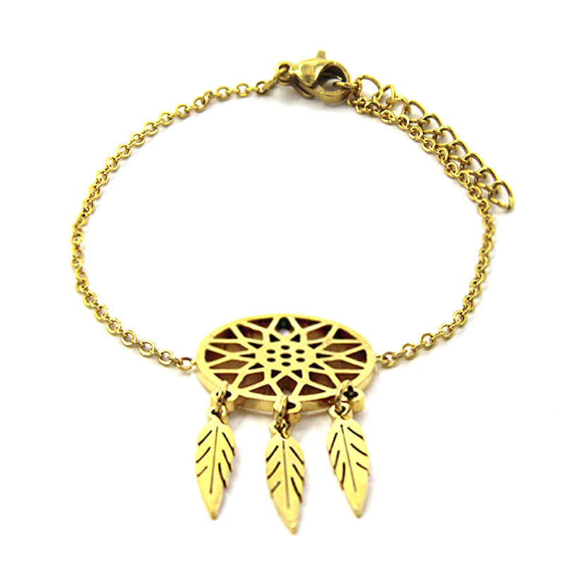 Pulsera atrapa suenos dorada 2