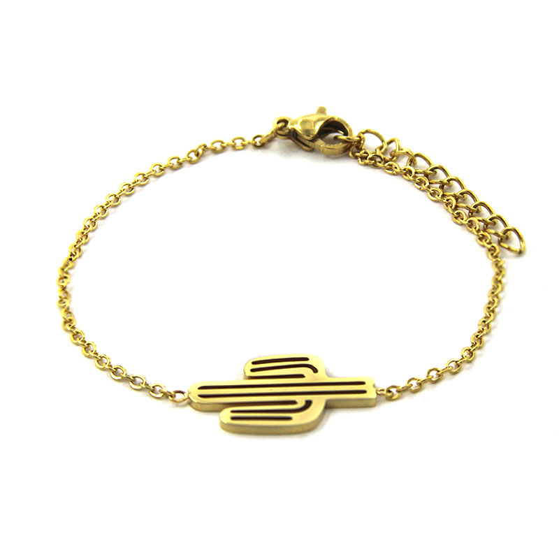 Pulsera cactus dorada 2