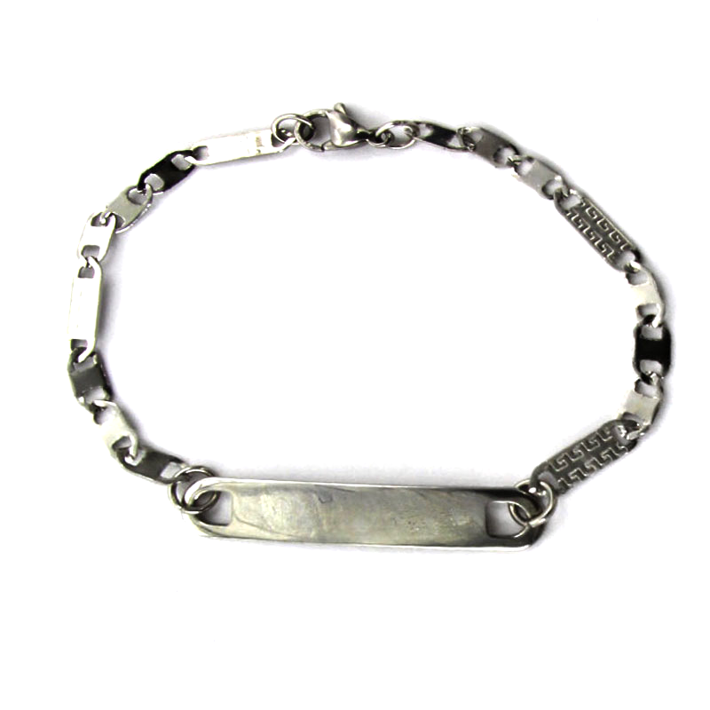 Pulsera con placa plateada 1