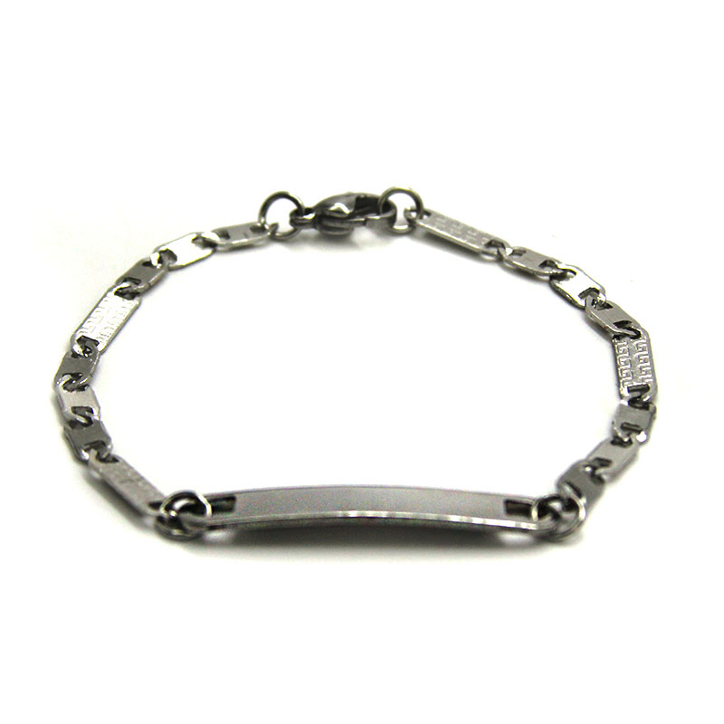 Pulsera con placa plateada 2