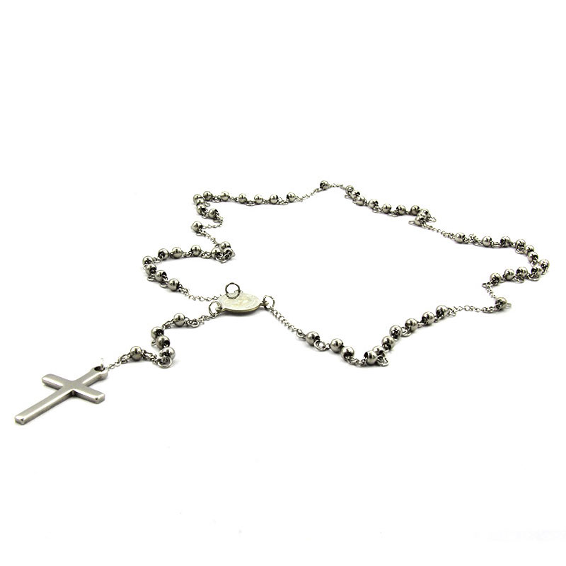 Rosario Acero Inox Plateado Nuestra Senora Guadalupe 4mm 2