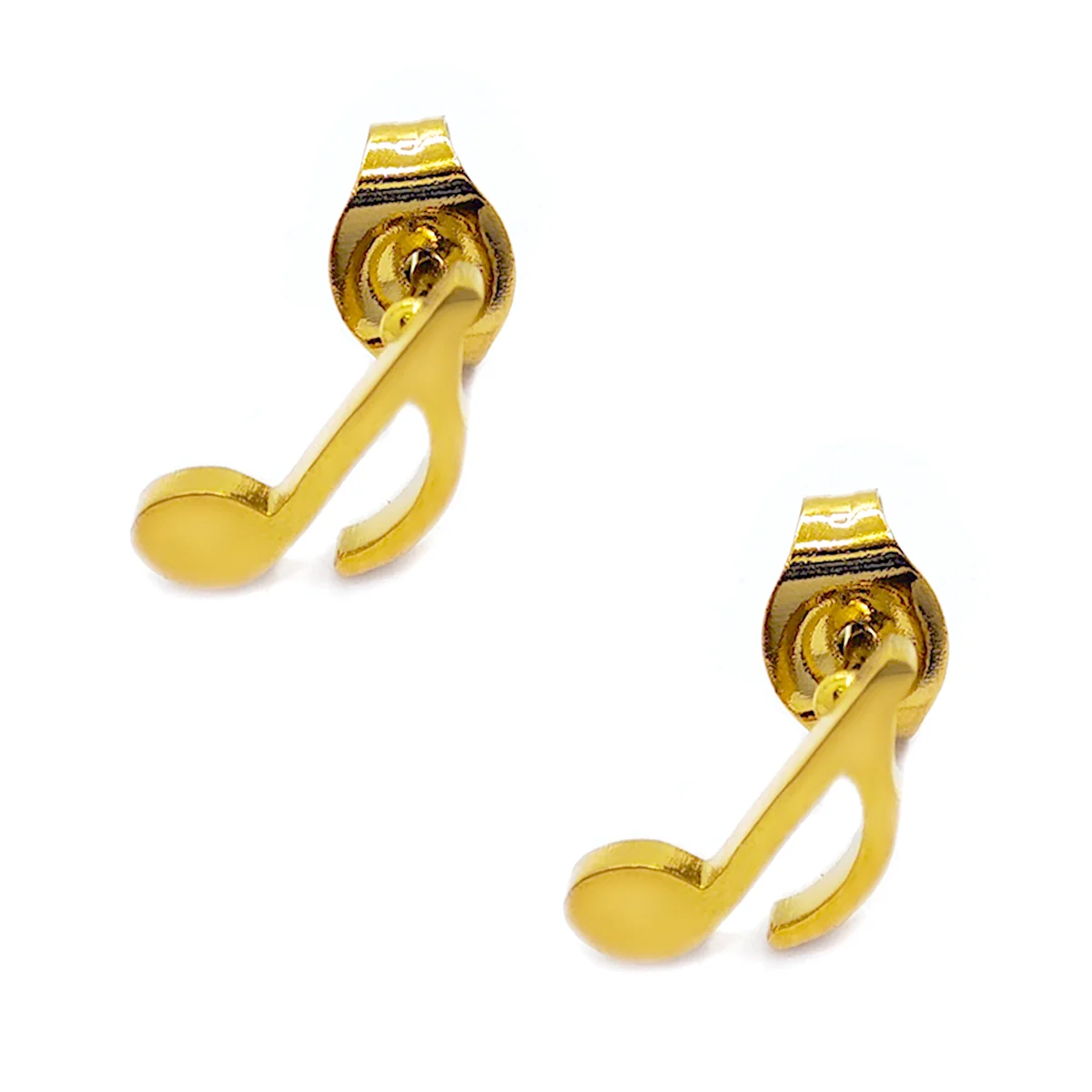 Set Joyeria Acero Dorado Nota Musical Musica Corchea 3