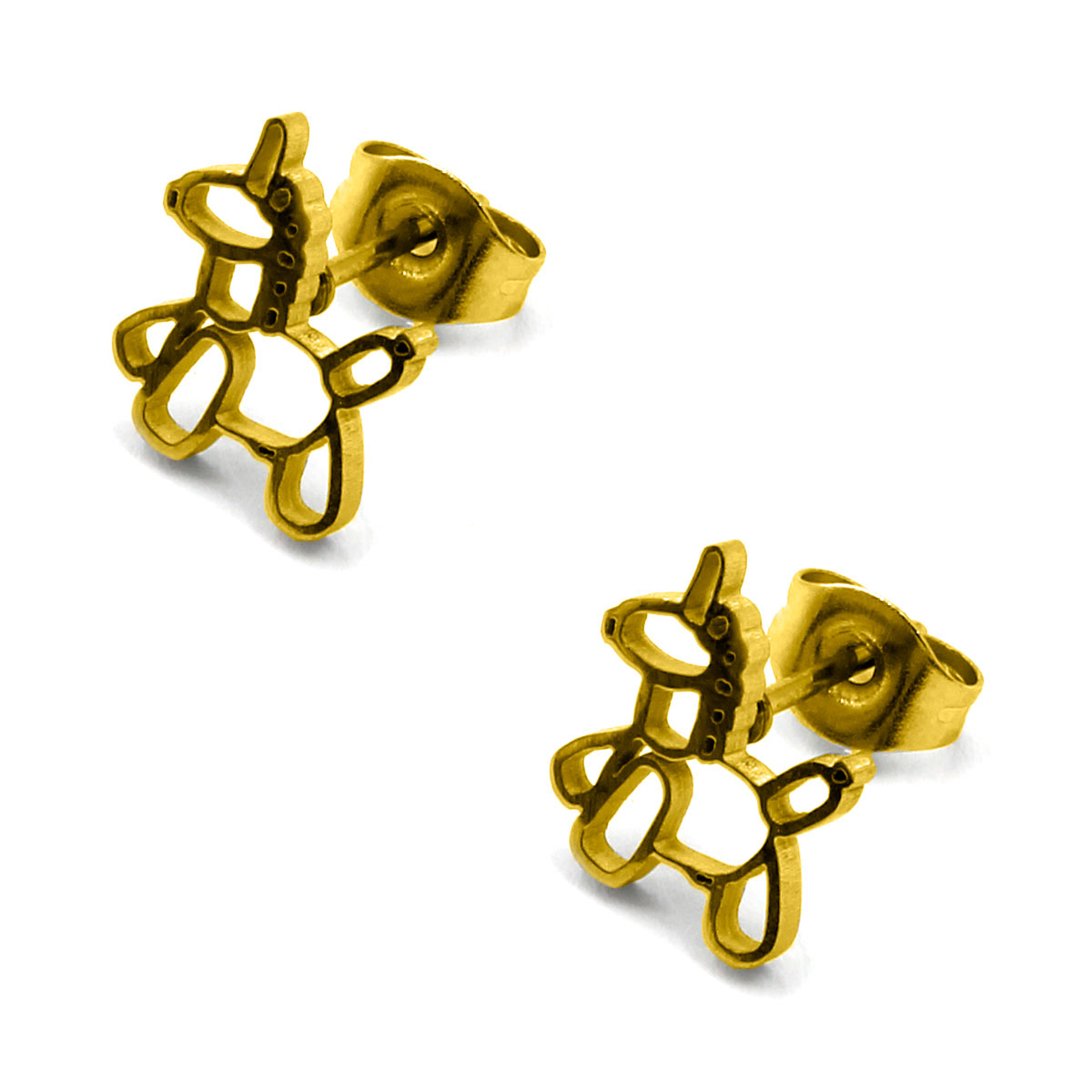 Set Joyeria Acero Dorado Unicornio Globo Fantasia 2