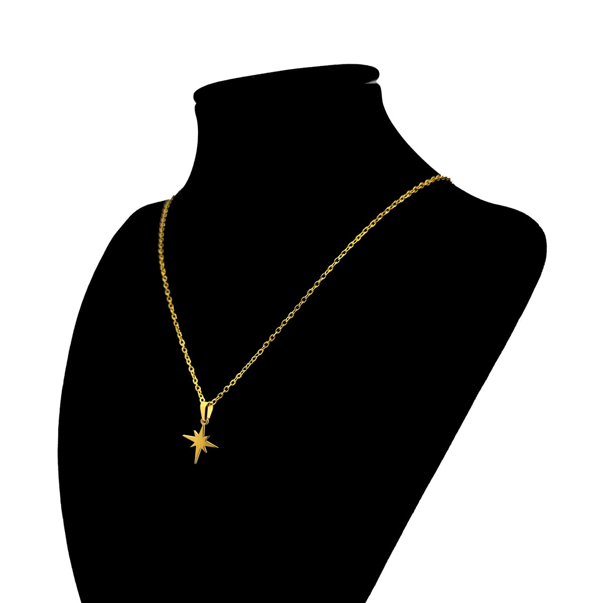 Set Joyería Acero Inox Dorado Estrella Estelar 8 Picos 5 Set Joyería Acero Inox Dorado Estrella Estelar 8 Picos - Image 3