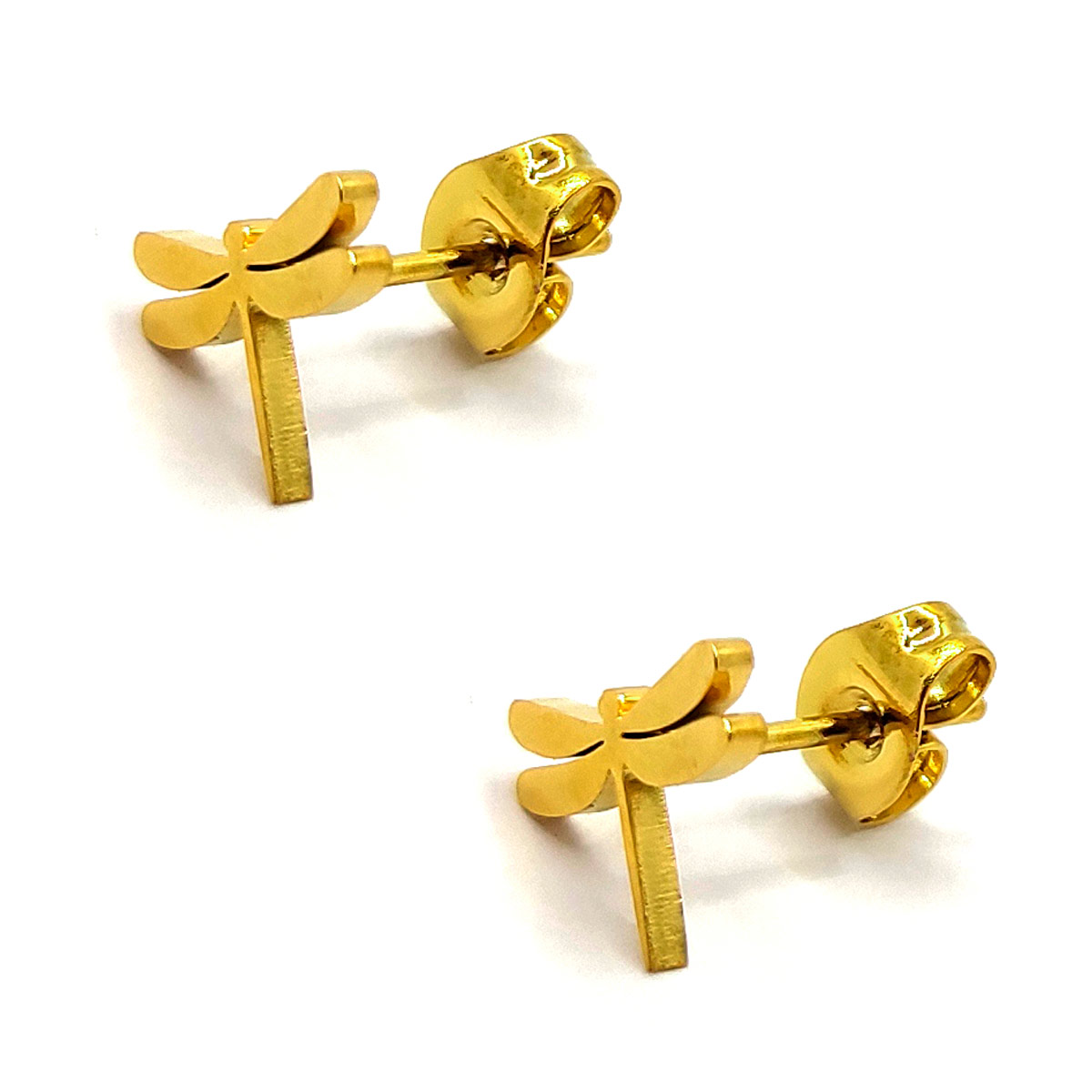 Set Joyeria Acero Inoxidable Dorado Libelula Insecto 2