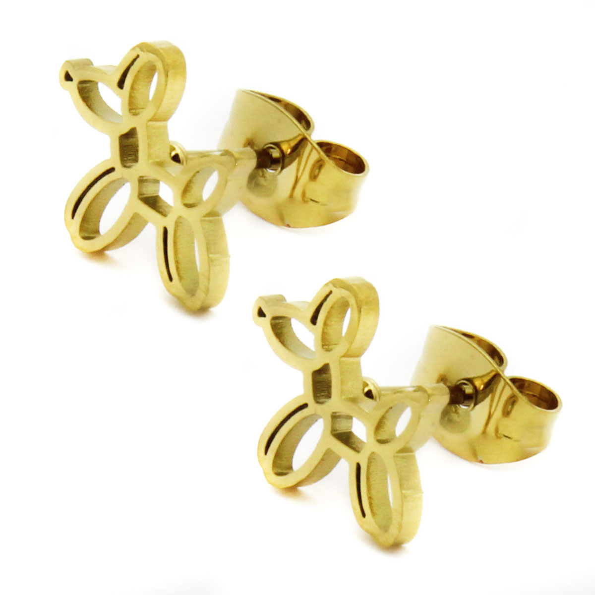 Set Joyeria Acero Inoxidable Dorado Perro Globoflexia 2