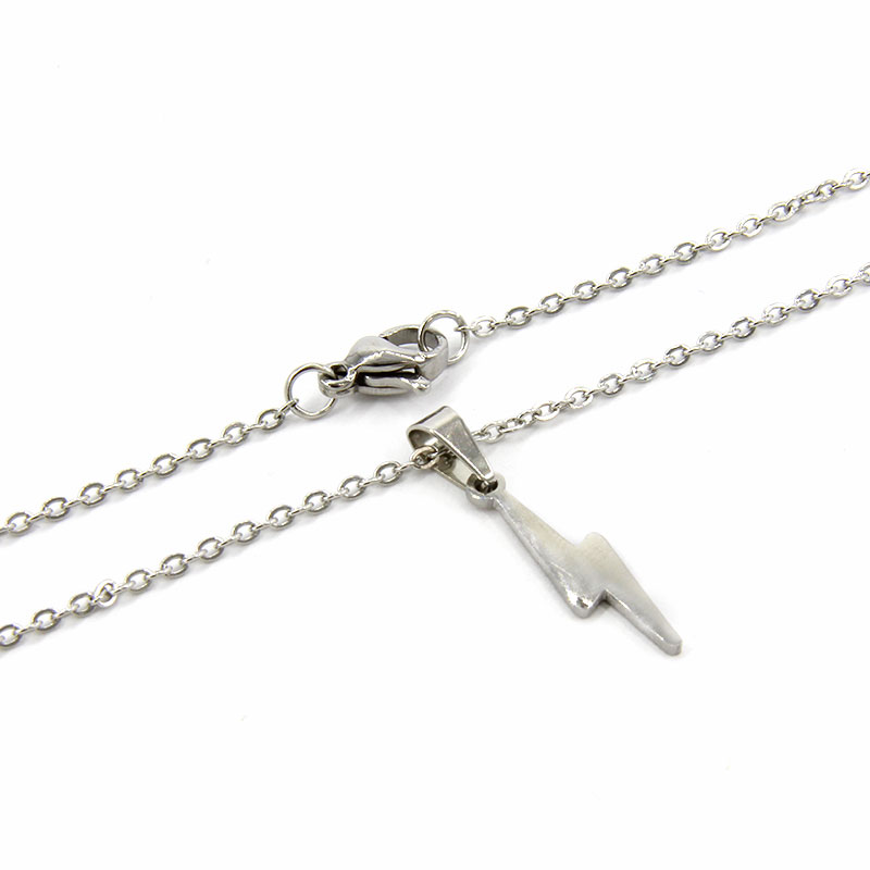 Set Joyeria Acero Inoxidable Plateado Rayo Rocker 4