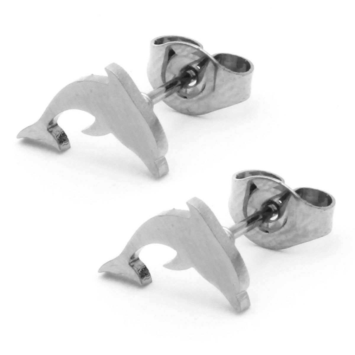 Set Joyeria Acero Plateado Delfin Simbolo Sabiduria 2