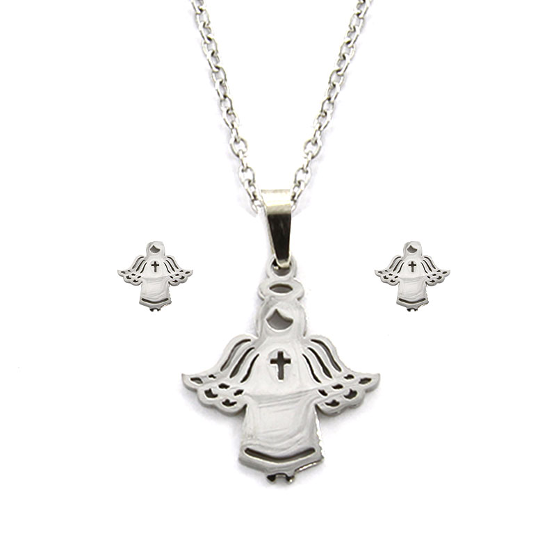Set Joyeria plateado Angel 1