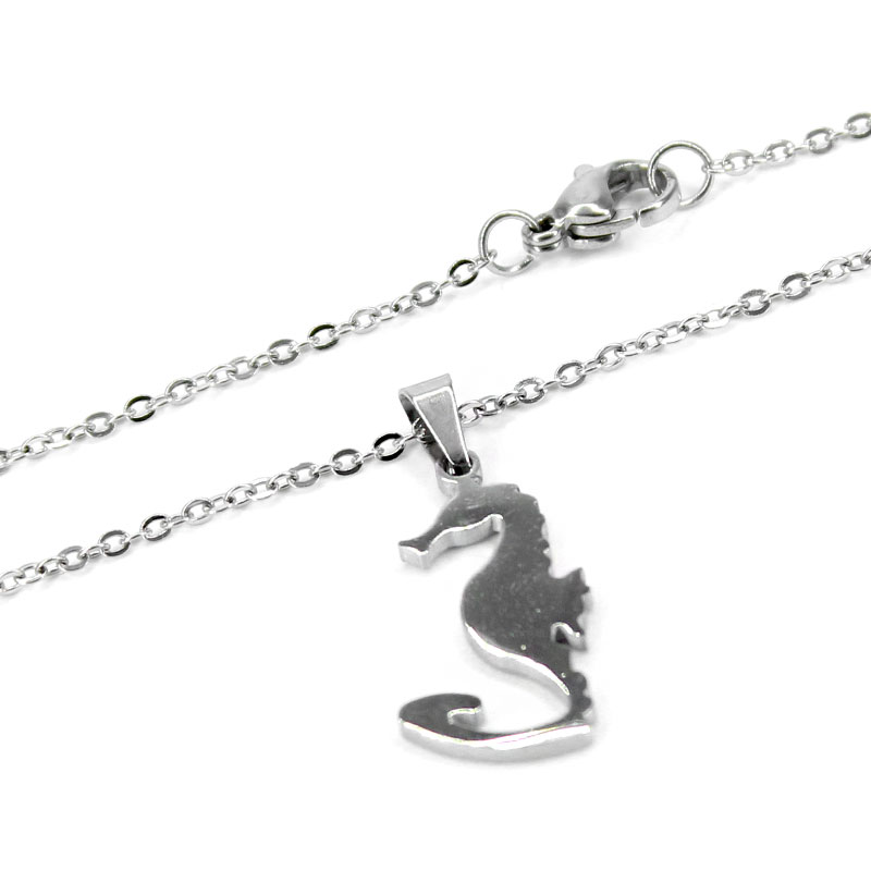 Set de joyeria caballito de mar plateado 2