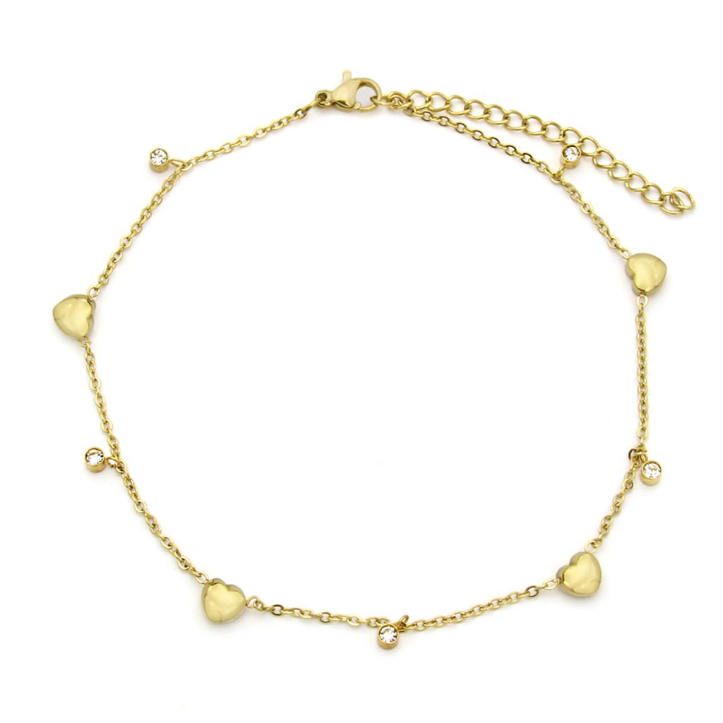 Tobillera Acero Plateado Moderna Diseño Gota Agua 3mm 12 Tobillera Acero Dorado Moderna Corazon Amor Zirconia 6mm