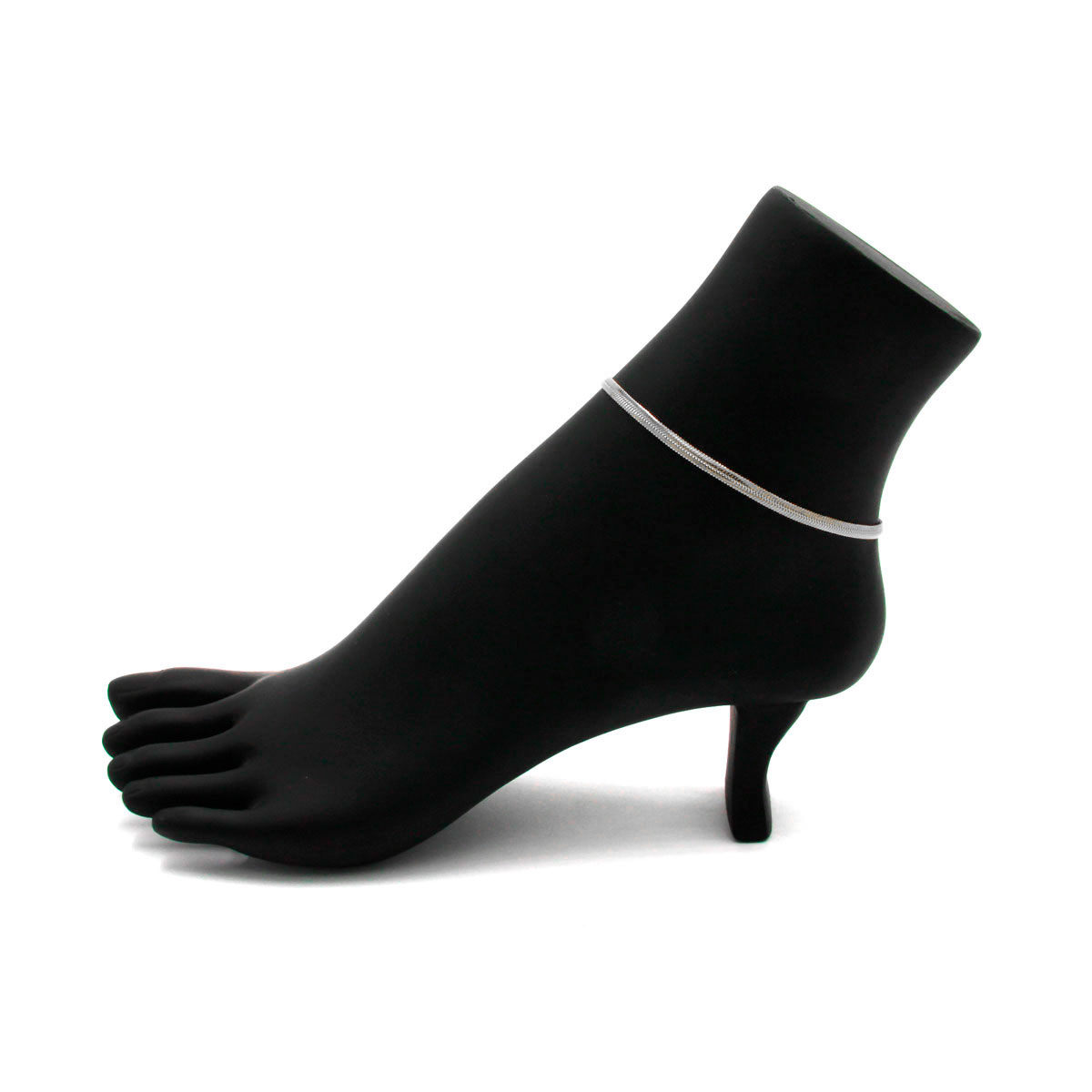 Tobillera Acero Inox Plateado Panza De Vibora Planchada 2