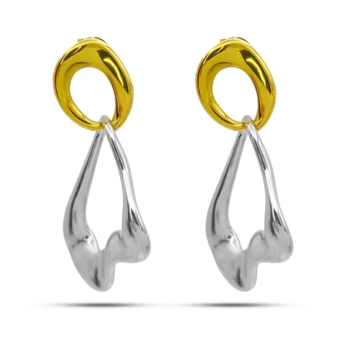 Aretes-Acero-Bicolor-Asimetrico-Onda-Irregular-Colgante-1.webp