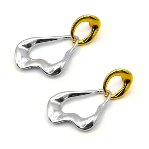 Aretes-Acero-Bicolor-Asimetrico-Onda-Irregular-Colgante-2.webp
