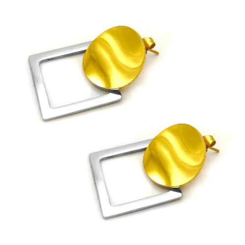 Aretes-Acero-Bicolor-Circulo-y-Contorno-Cuadro-Elegante-4.webp