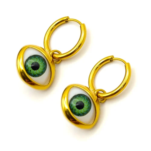 Aretes-Acero-Dorado-Huggies-Colgante-Ojo-Realista-Verde-2.webp