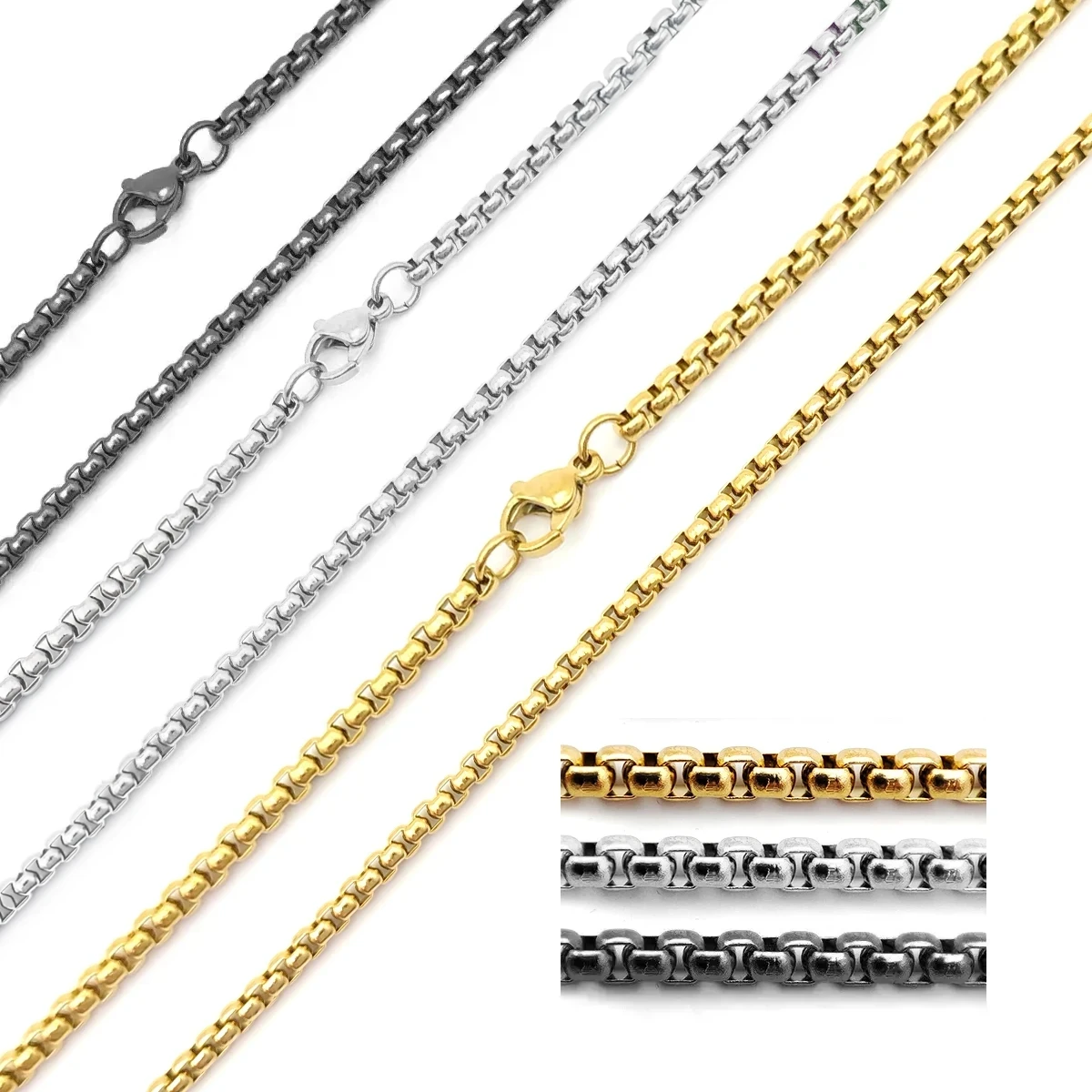 Cadena Acero Inox Eslabon Redondo Casual 3 mm 3