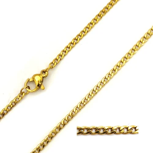 Cadena Acero Inox Sencilla Cubana Barbada 2,5 mm (7)