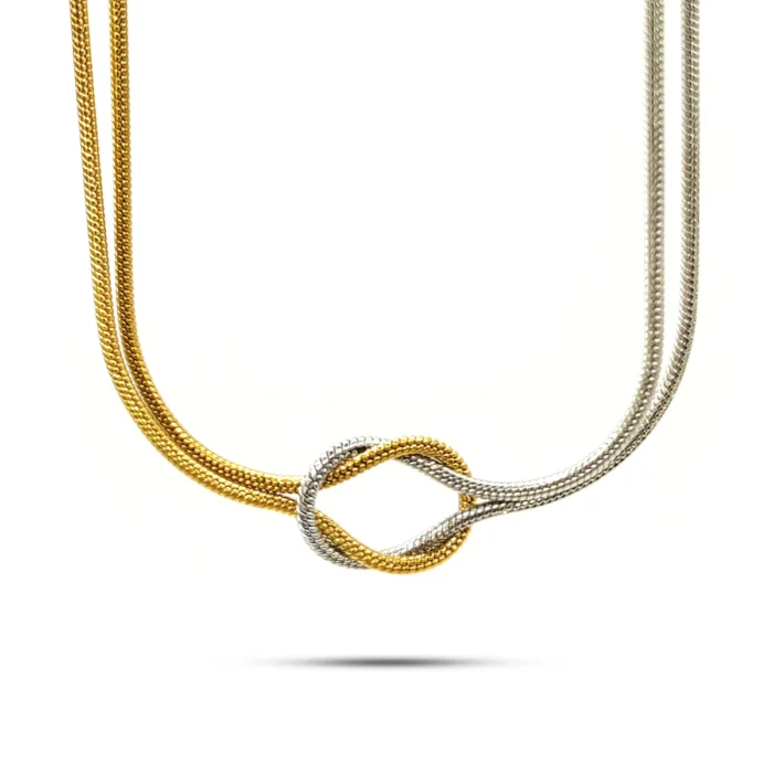 Collar-Acero-Bicolor-Nudo-Doble-Cola-de-Rata-Elegante-2.webp
